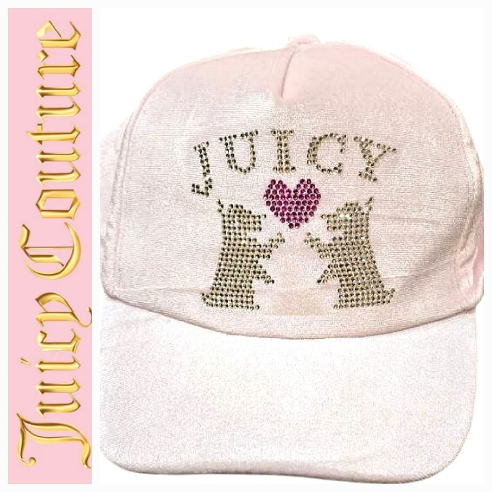 Juicy Couture Rhinestone Logo Juicy ♥️ Scottie Dog Velour Cap